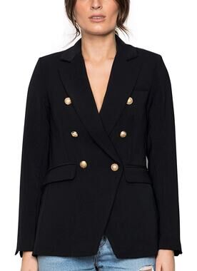 Wish Navy Expectations Blazer M 12 Double Breasted  Oversized Boxy New